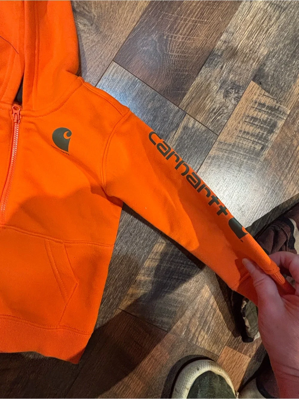 Carhartt hunter orange hoodie child size 18 months